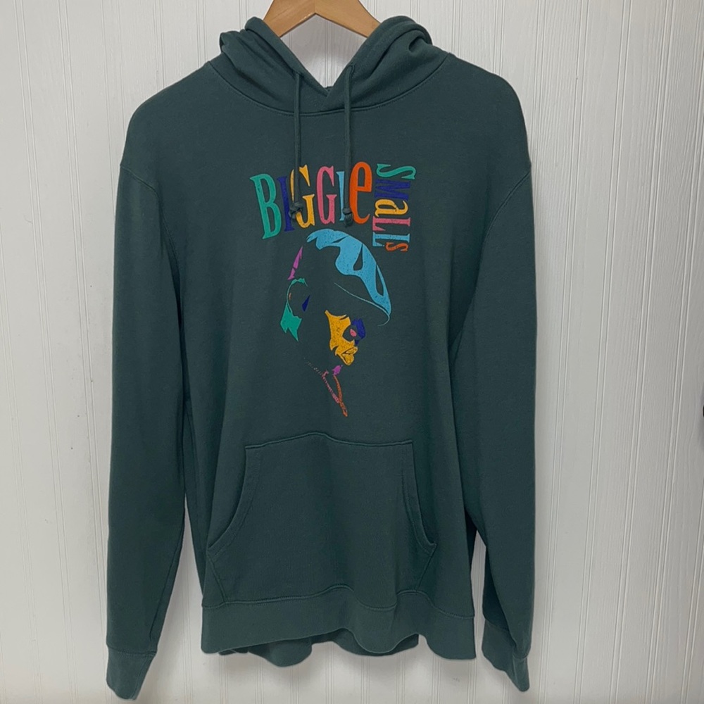 The Notorious B.I.G Biggie Smalls Green Hoodie Sweatshirt Vintage